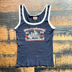 🖤Harley-Davidson Black Tank with LACE Trim